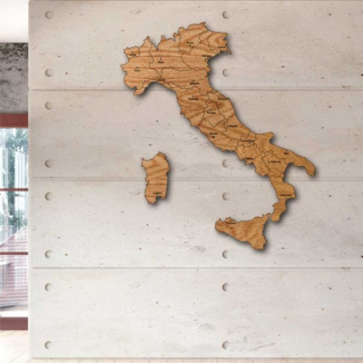 Mappa Italia in legno