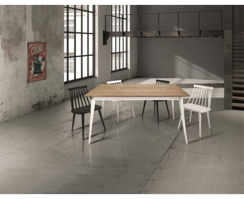 Tavolo allungabile Alin in finitura Bianco e Rovere 160 x 85
