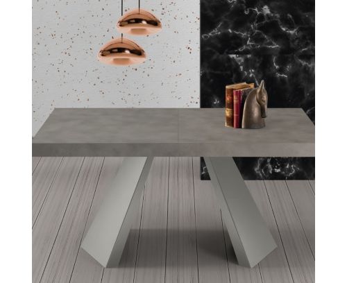 Tavolo allungabile Pechino con piano Folding 160x90 cm colore Grigio Cemento