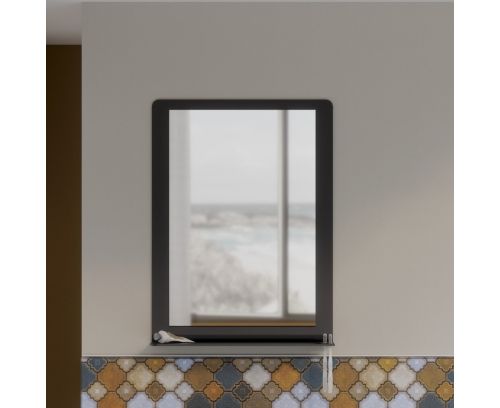 Specchio Alluminium con mensola integrata disponibile in vari colori