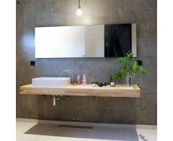 Mensola bagno in legno massello 160 x 45 cm