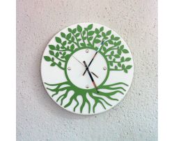 Orologio da parete albero della vita - bianco / verde scuro