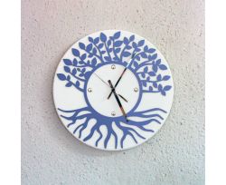 Orologio da parete albero della vita - Bianco / azzurro