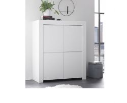 Credenza 4 ante linea Clear in Bianco Opaco