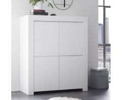 Credenza 4 ante linea Clear in Bianco Opaco