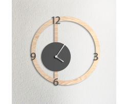Orologio da parete HALO, effetto legno chiaro e antracite