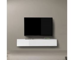Porta Tv sospeso con 1 anta a ribalta in Bianco Lucido disponibile in 9 colori