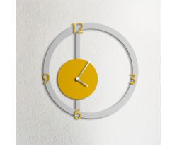 Orologio da parete HALO, grigio e giallo ocra