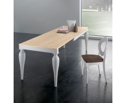 Tavolo allungabile Romeo 160x90 cm bianco e quercia