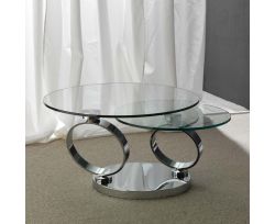 Tavolino Rings con ripiani in vetro temperato Movibili sincronizzati